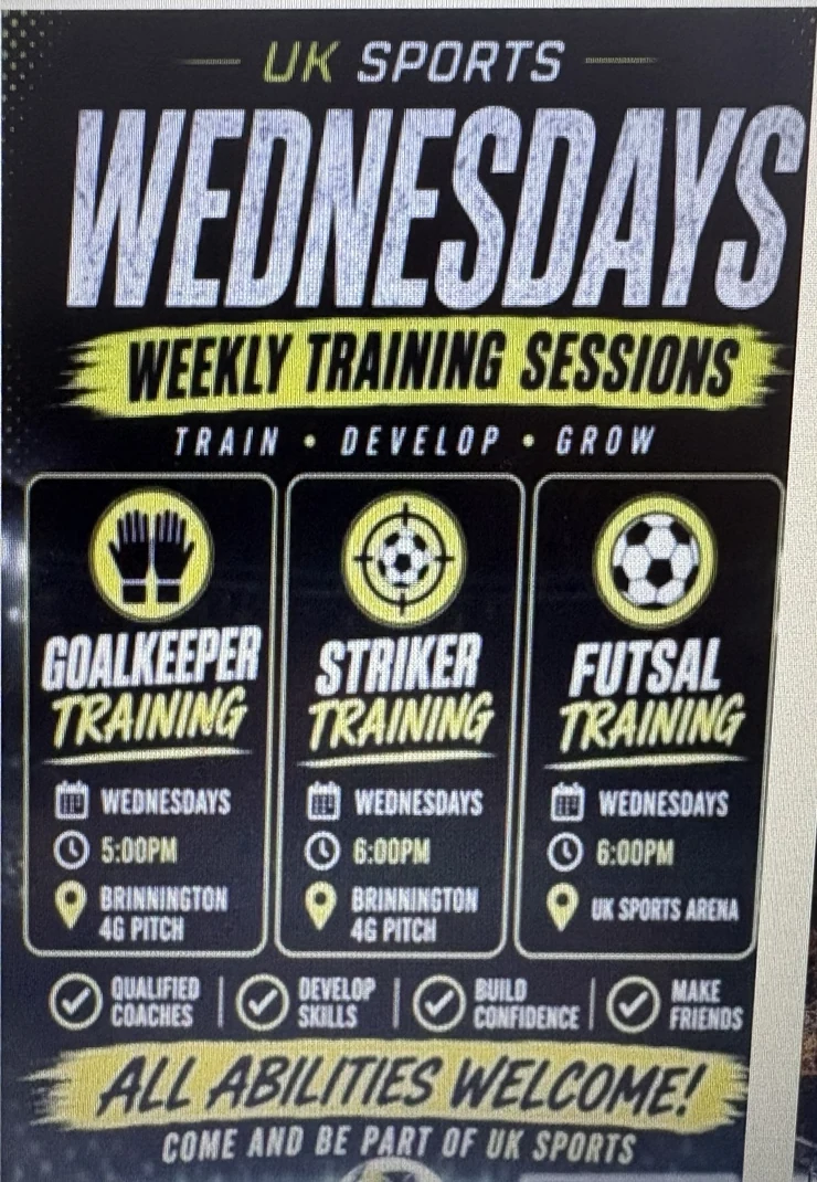 Wednesday specialist football training poster